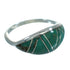 Southwestern Turquoise Inlay Silver Ring Size 5-3/4 AX80760